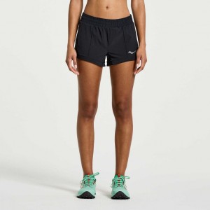 Saucony Outpace 2.5" Split Kurze Hose Damen Schwarz | SCHWEIZ IJQYU
