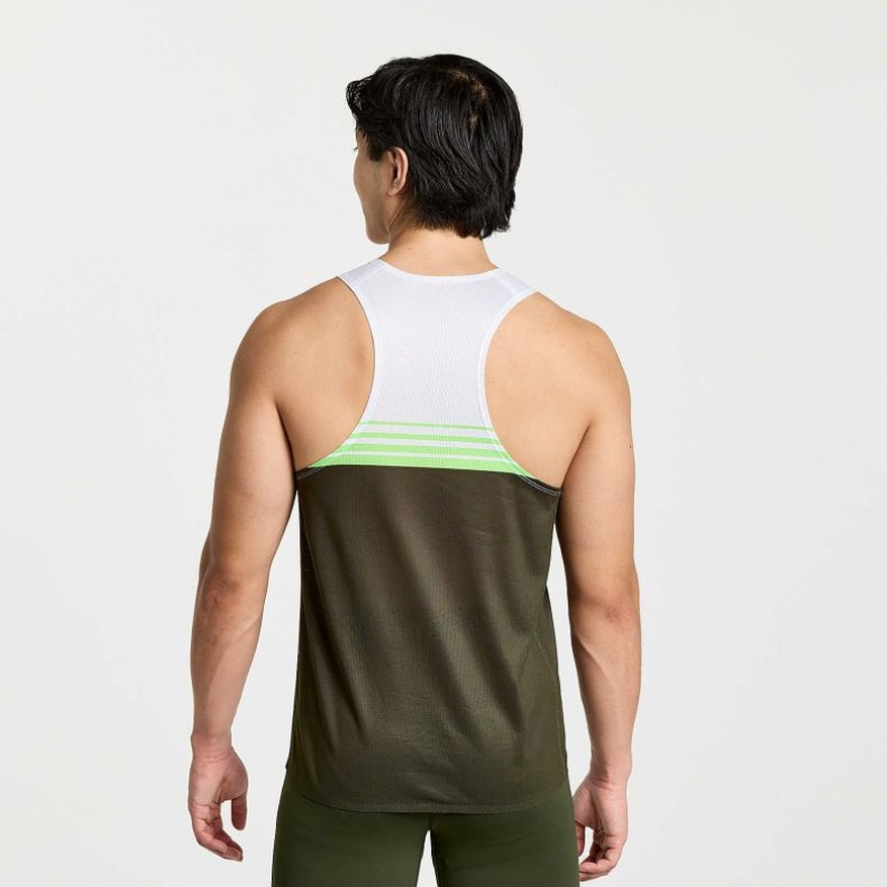 Saucony Elite Singlet Muskelshirt Herren Weiß Schwarz | SCHWEIZ PNYZW