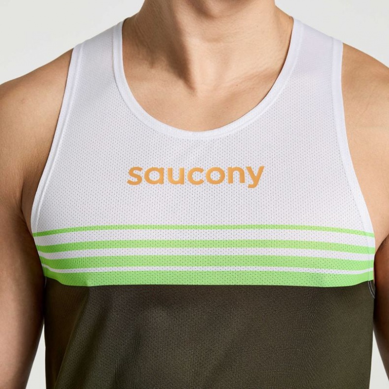 Saucony Elite Singlet Muskelshirt Herren Weiß Schwarz | SCHWEIZ PNYZW