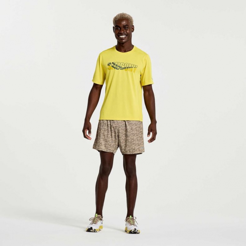 Saucony Stopwatch Graphic Kurzes Sleeve T-Shirt Herren Gelb | SCHWEIZ NFLDI