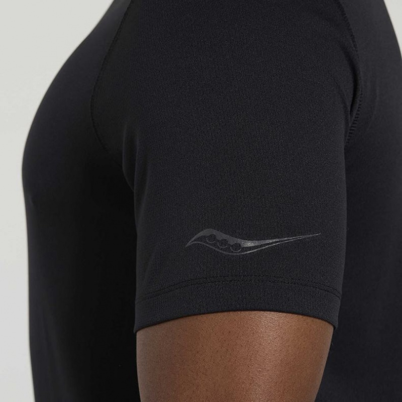 Saucony Stopwatch Graphic Kurzes Sleeve T-Shirt Herren Schwarz | SCHWEIZ OHGQK
