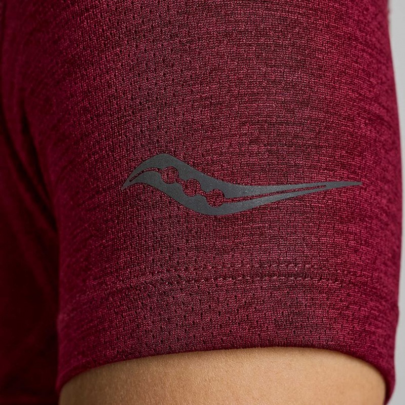 Saucony Stopwatch Graphic Kurzes Sleeve T-Shirt Damen Rot | SCHWEIZ QGXHI