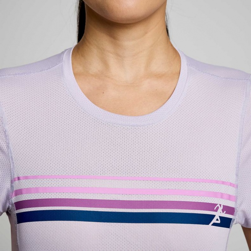 Saucony Stopwatch Graphic Kurzes Sleeve T-Shirt Damen Lila | SCHWEIZ DHKQS