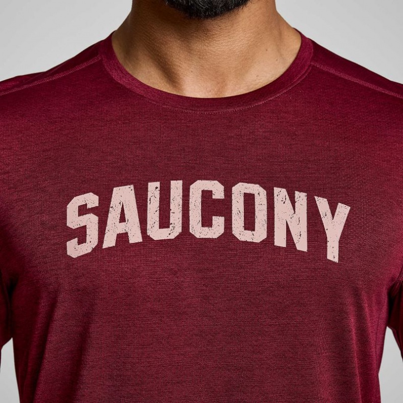 Saucony Stopwatch Graphic Long Sleeve T-Shirt Herren Rot | SCHWEIZ KIJHX