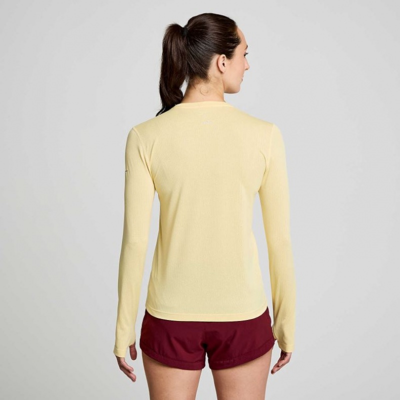 Saucony Stopwatch Graphic Long Sleeve T-Shirt Damen Gelb | SCHWEIZ WNVSH