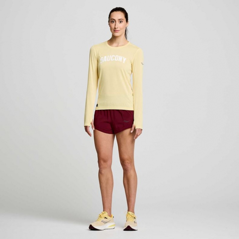 Saucony Stopwatch Graphic Long Sleeve T-Shirt Damen Gelb | SCHWEIZ WNVSH