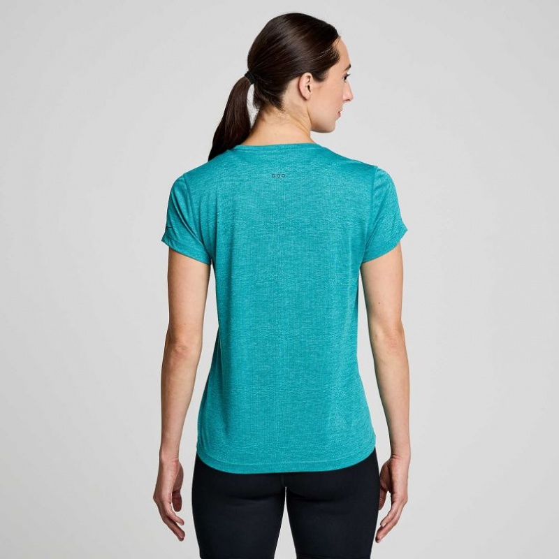 Saucony Stopwatch Kurzes Sleeve T-Shirt Damen Türkis | SCHWEIZ UZTQI