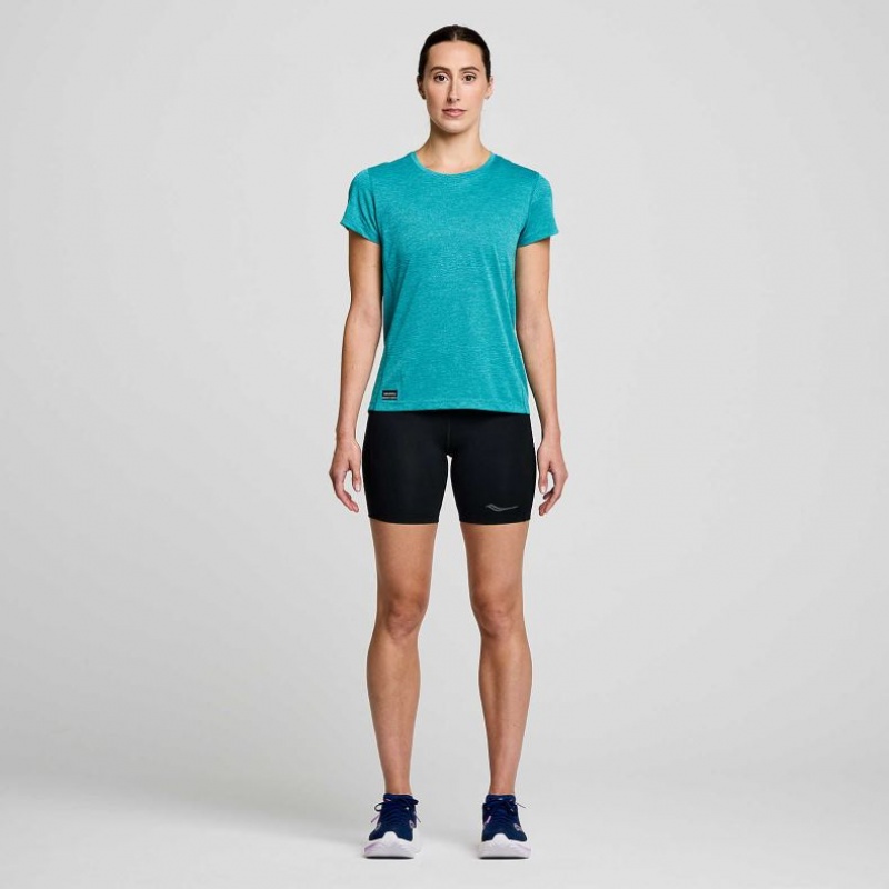 Saucony Stopwatch Kurzes Sleeve T-Shirt Damen Türkis | SCHWEIZ UZTQI