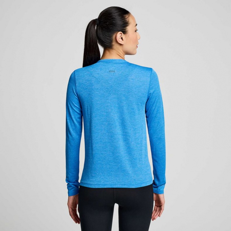Saucony Stopwatch Long Sleeve T-Shirt Damen Blau | SCHWEIZ GHJYU
