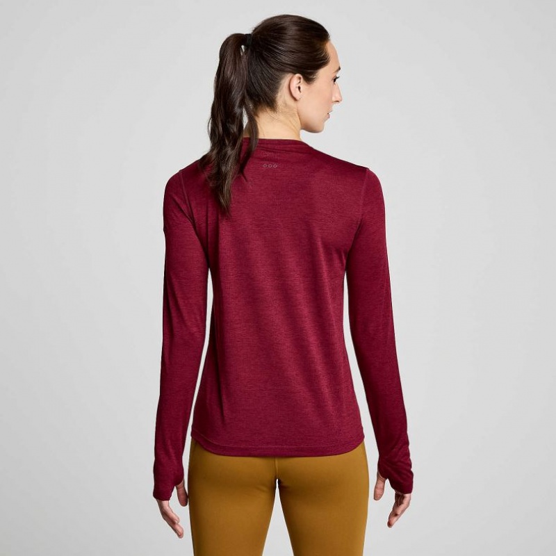 Saucony Stopwatch Long Sleeve T-Shirt Damen Rot | SCHWEIZ UMYIA