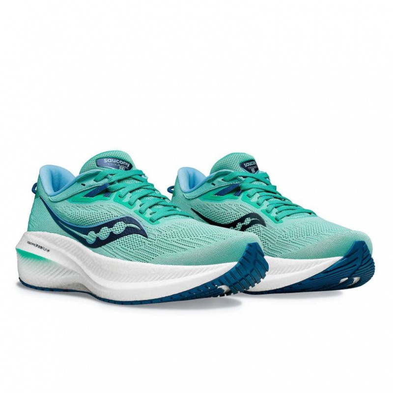 Saucony Triumph 21 Laufschuhe Damen Türkis | SCHWEIZ XKJGT