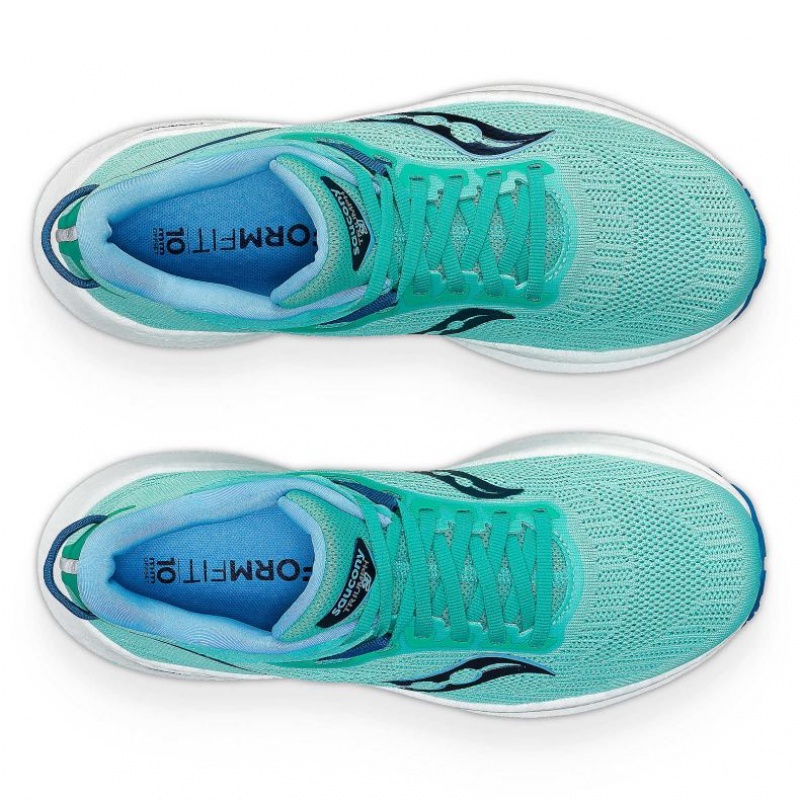Saucony Triumph 21 Laufschuhe Damen Türkis | SCHWEIZ XKJGT