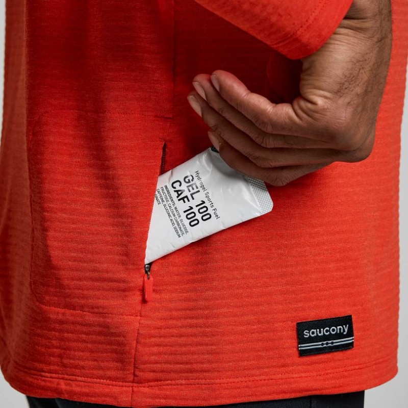 Saucony Triumph 3D 1/2 Zip Sweatshirt Herren Orange | SCHWEIZ DLBQA